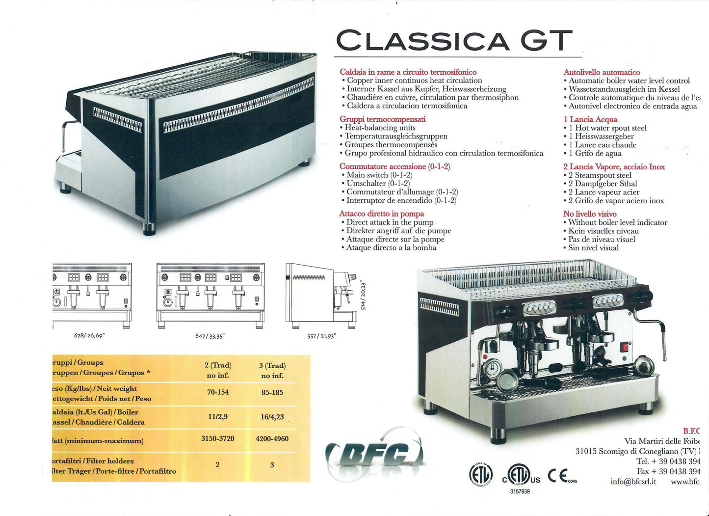 BFC CLASSICA GT ELECTRONIC 11-LT - 2 Group